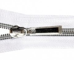 Молния спираль Т-7 декор. 40см (100шт) серебро