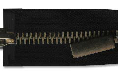 Молния металл Т-8 2 замка 85см (100шт) оксид